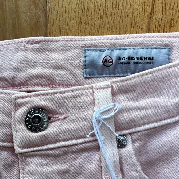 AG ADRIANO GOLDSCHMIED THE EX BOYFRIEND SLIM WOMEN’S JEANS 26 Pink Low Rise NWT
